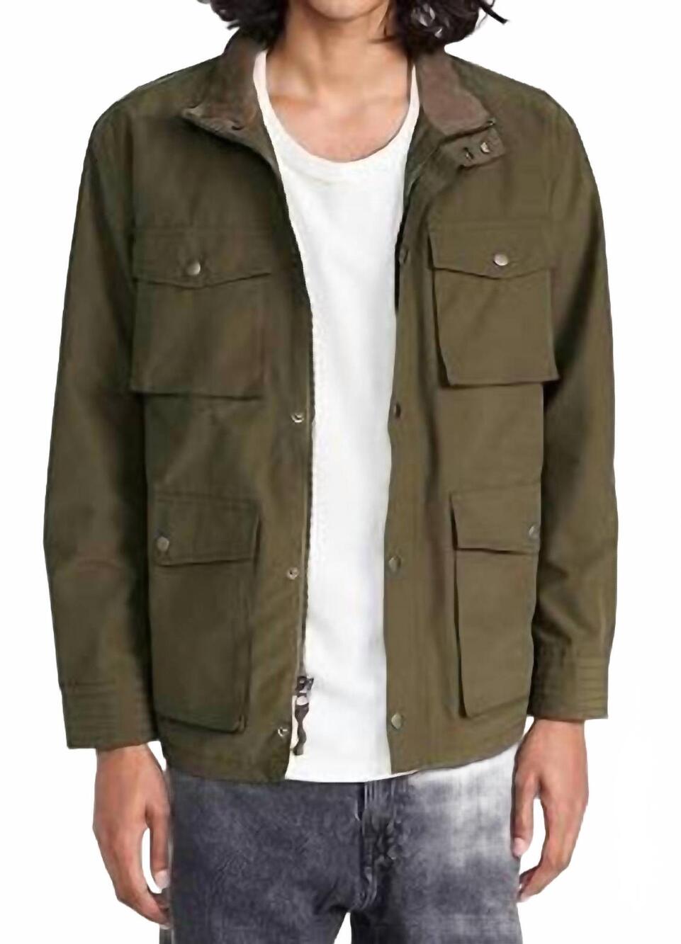 NEW RAILS cardiff long sleeve jacket in dark olive